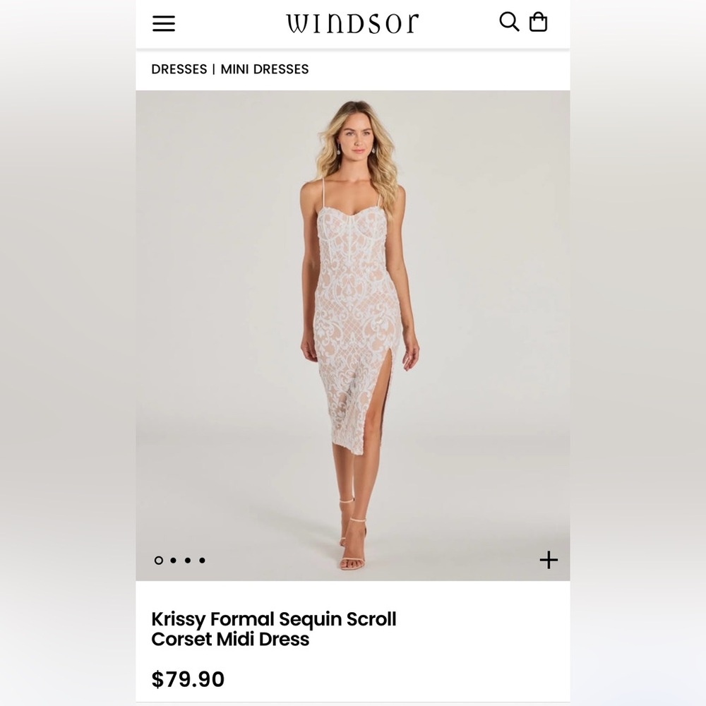 Corset White/Nude Corset Midi Dress